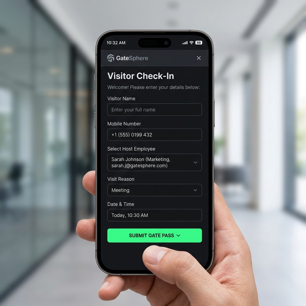 Step 1 Visitor Check-in Form UI Preview